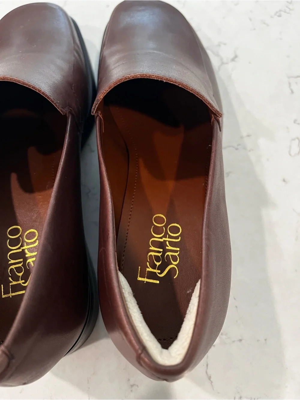 FRANCO SARTO Bocca Slip On Loafer In Oxford Brown Leather Size 7.5